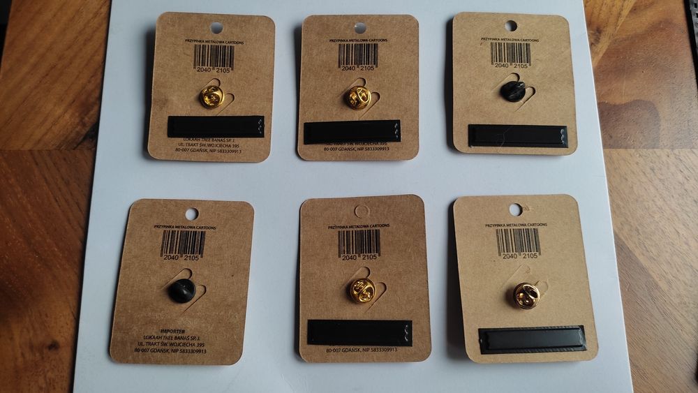 Zestaw nowych przypinek metalowych Lokaah