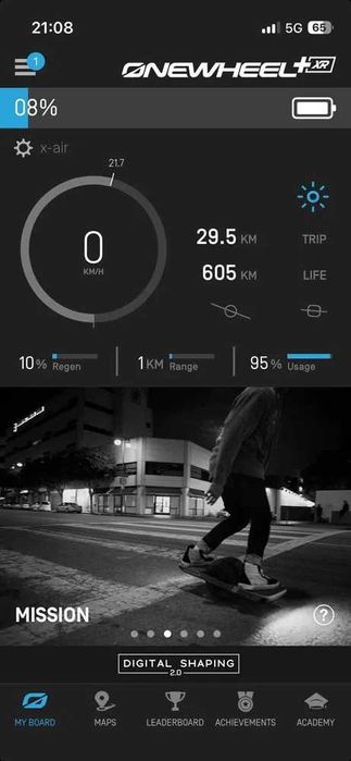 Onewheel XR+ 605km com Extras (Fender Novo, Kush Hi, Pneu Enduro)