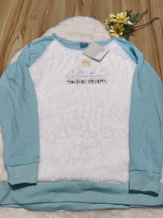 Nowa piżama dla dziewczynki 158-164 niebieska biała