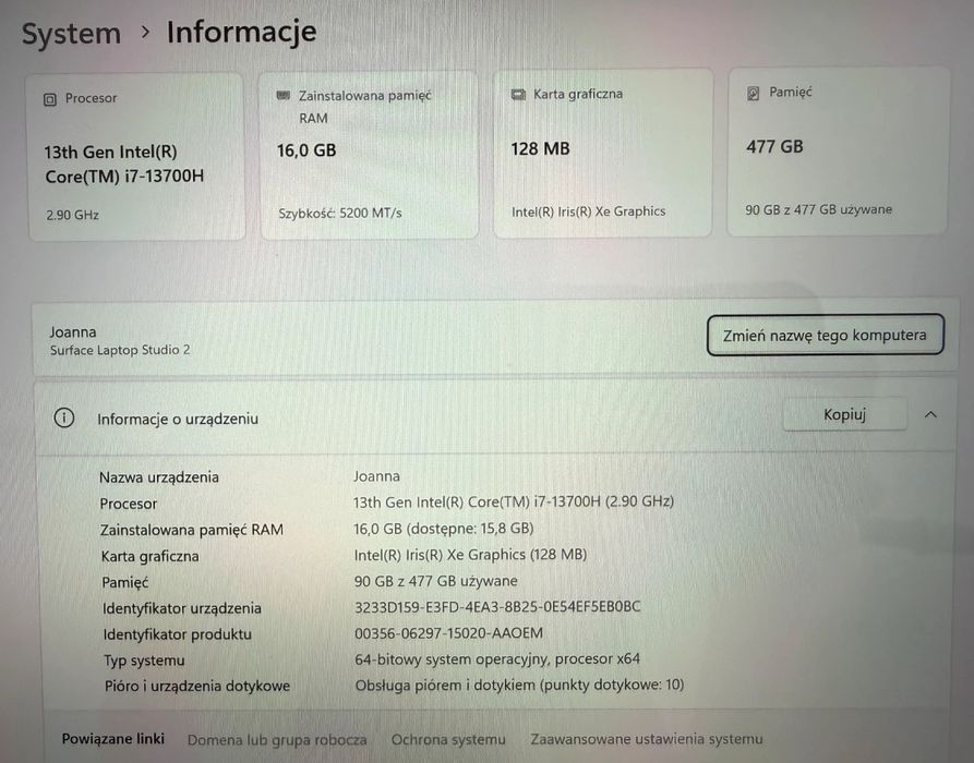 Okazja!!! Laptop Microsoft Surface  Studio 2