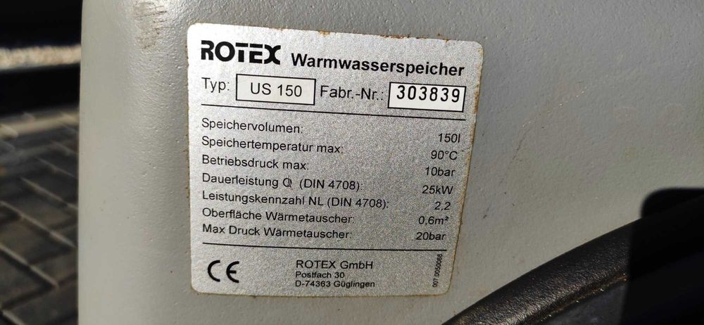 Bojler nierdzewka 150 L wężownica nierdzewny VIESSMANN Kortig ROTEX