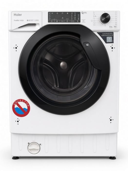 Máquina de Lavar e Secar Roupa Encastrável Haier HWDQ90B416FWB-S Carga Frontal Motor Inverter de 9/5 Kg e de 1600 rpm - Branco