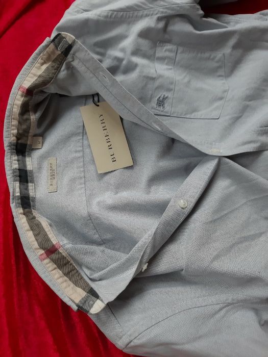 Burberry koszula szara L 100% oryginał nr seryjny piękna elegancka