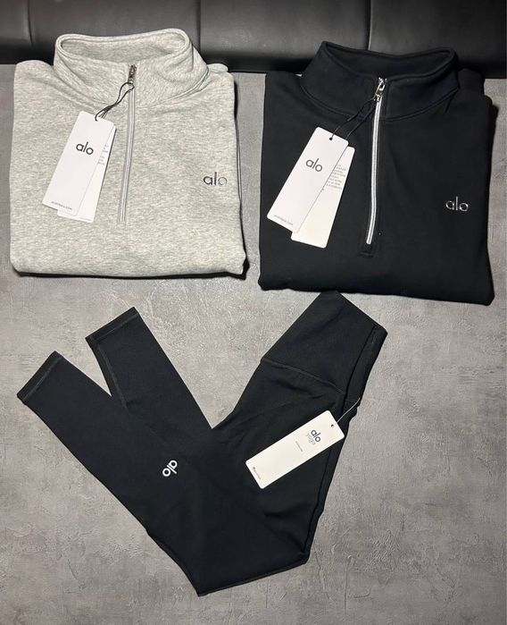 Світшот худі зіп 1\4 Alo Yoga ало кофта лонгслів оверсайз йога зіпхуді