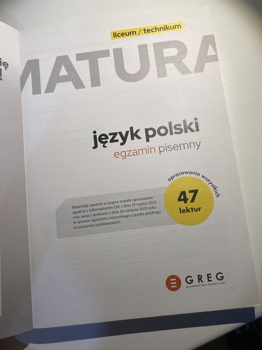 MATURA egzamin pisemny Greg