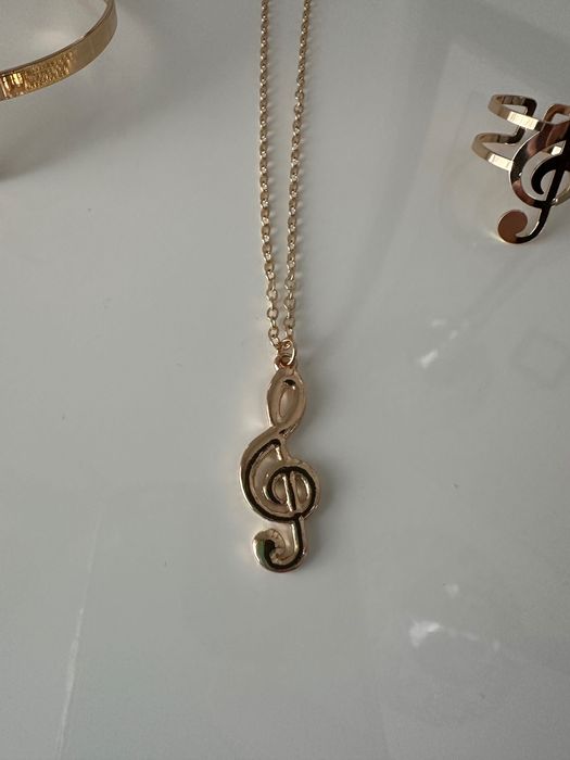 Colar + Brincos + Pulseira + Anel Clave de Sol (Música)