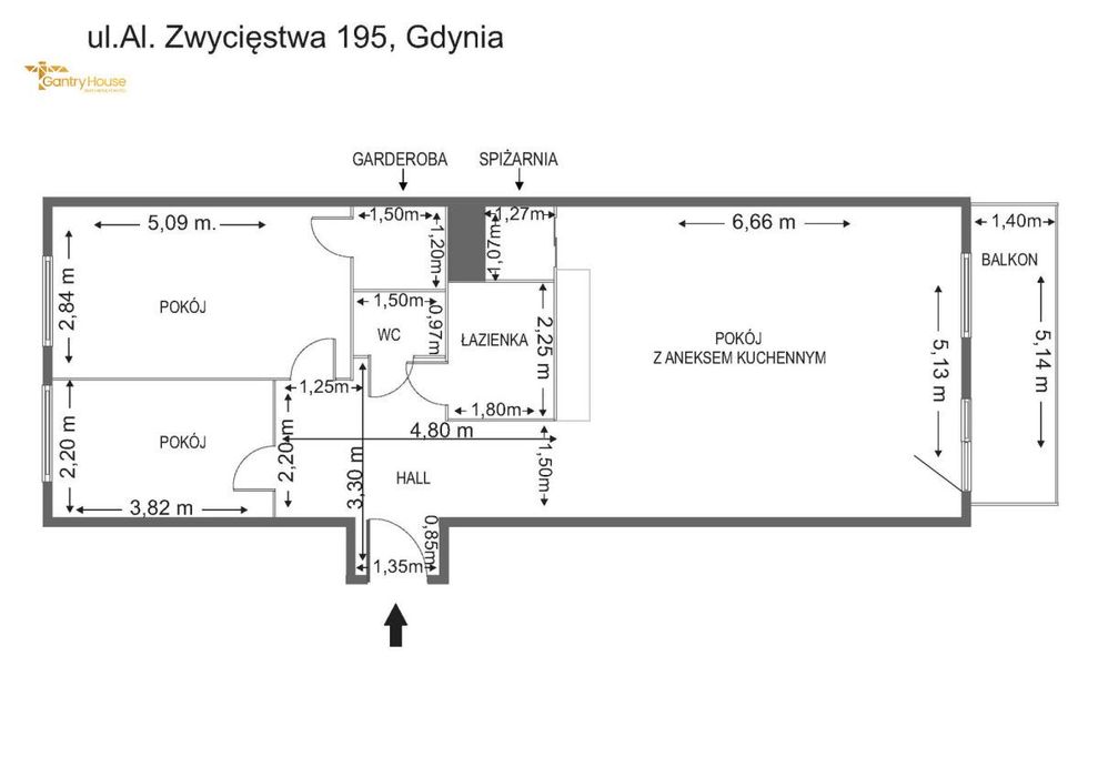 Trzy pokoje w spokojnej okolicy, niedaleko morza