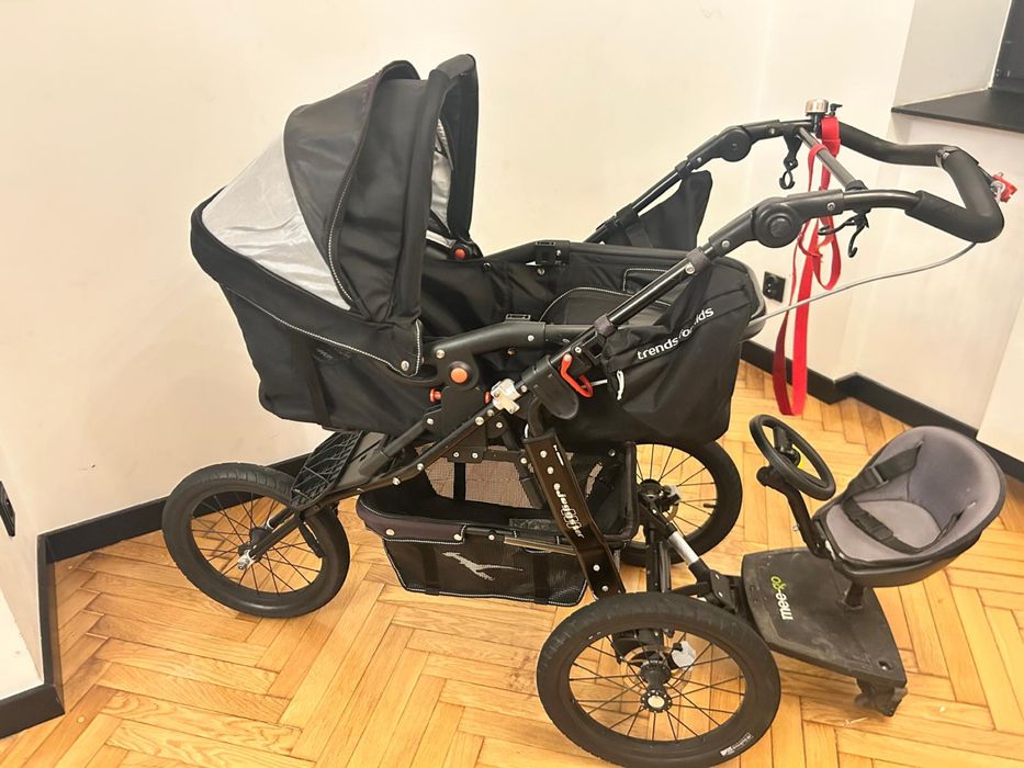 Wózek biegowy TFK joggster III komplet czarny. Od 0 do 5 lat