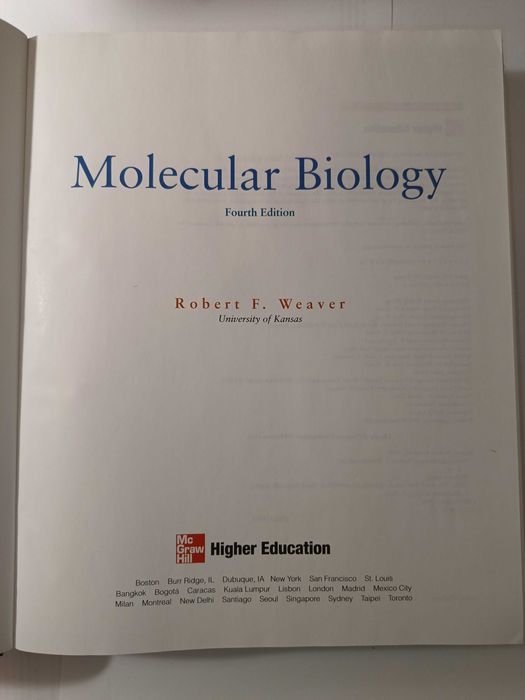 Molecular Biology Fourth Edition Weaver Twarda oprawa