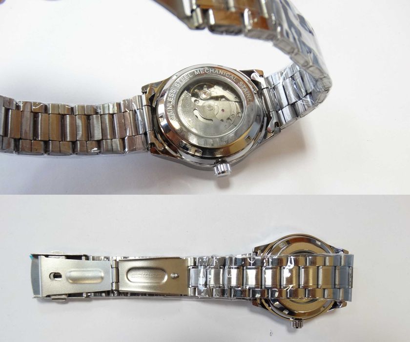 Zegarek automatyczny Winner 40mm bransoleta biała tarcza klasyczny box