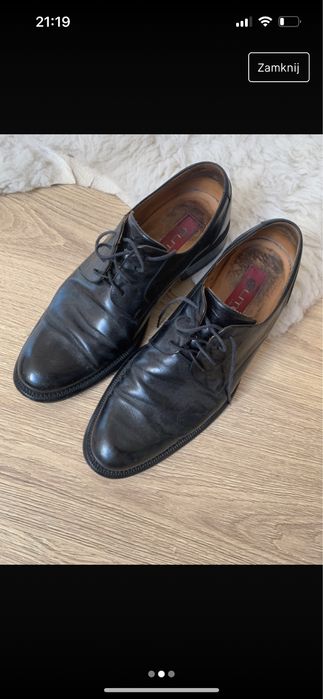Pół buty eleganckie wyjściowe włoskie  wesele impreza 40 skórzane