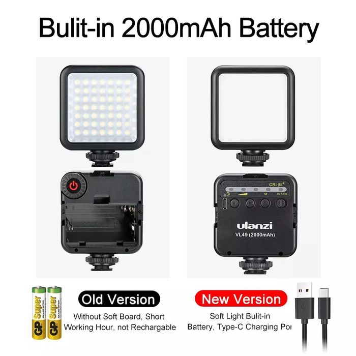 Mini LED Light Ulanzi VL49 2000mAh for Vlogging and Streaming – NEW64550573205633121