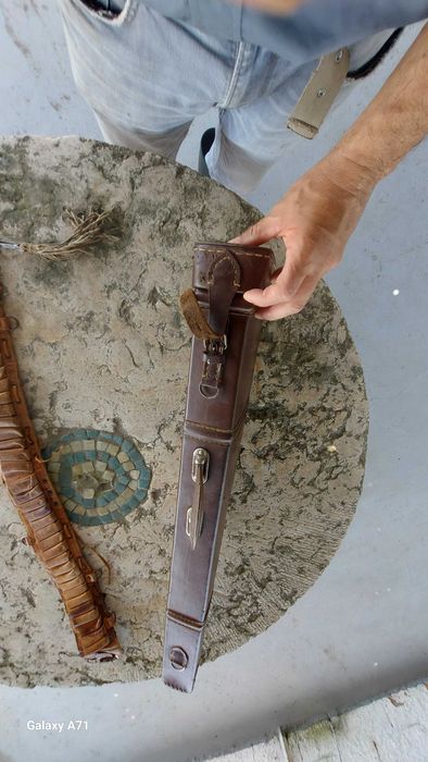 Mala couro transporte arma e cartucheira
