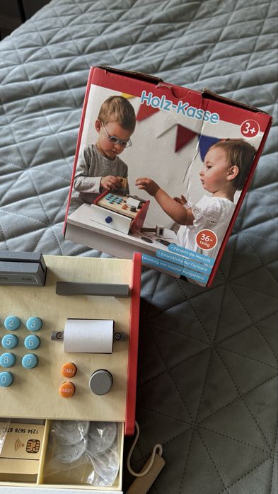 Дерев’яний касовий апарат іграшковий набір “Маленький продавець”