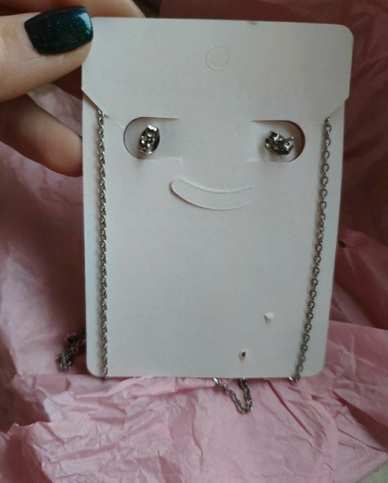 Conjunto colar e brincos - aço inoxidável