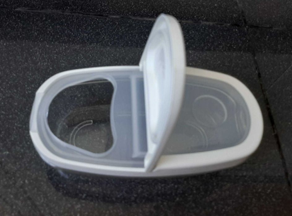 NOVO Recipiente c/ Tampa, Transparente e Branco 0.3l