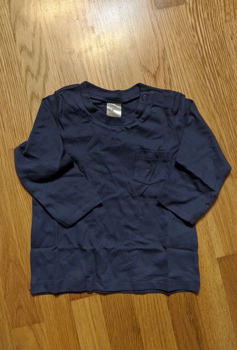 Dwupak koszulek z długim rękawem H&M 68 chłopięce autka auta
