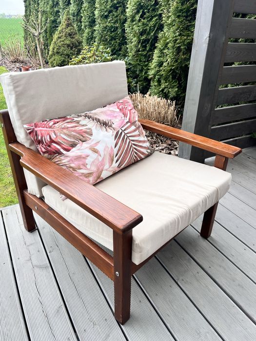 Sprzedam drewniane meble ogrodowe + stolik IKEA