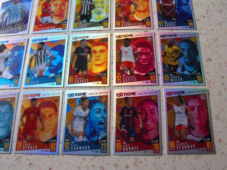 topps Match Attax EXTRA 2023/24, EXTREME LIMITED EDITION, komplet 18 kart.