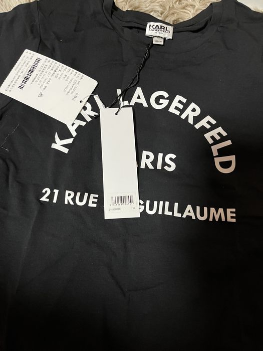 Karl Lagerfeld t-shirt koszulka czarna napisem r XS przyjemny materiał