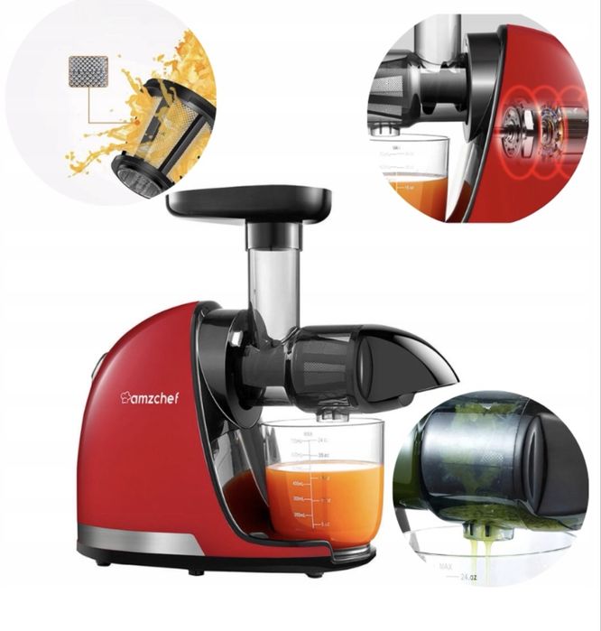 Wyciskarka wolnoobrotowa pozioma 150W Amzchef 1501-RD