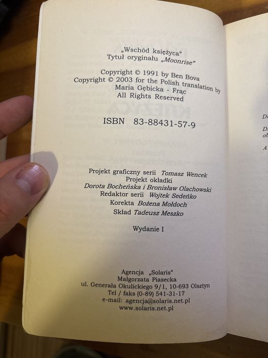 Ben Bova - Wschód Księżyca, Wydanie I
