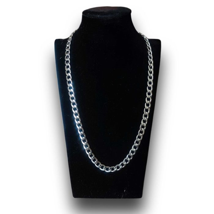 Naszyjnik męski pancerka 60 cm 9,5 mm – stal szlachetna, srebrny