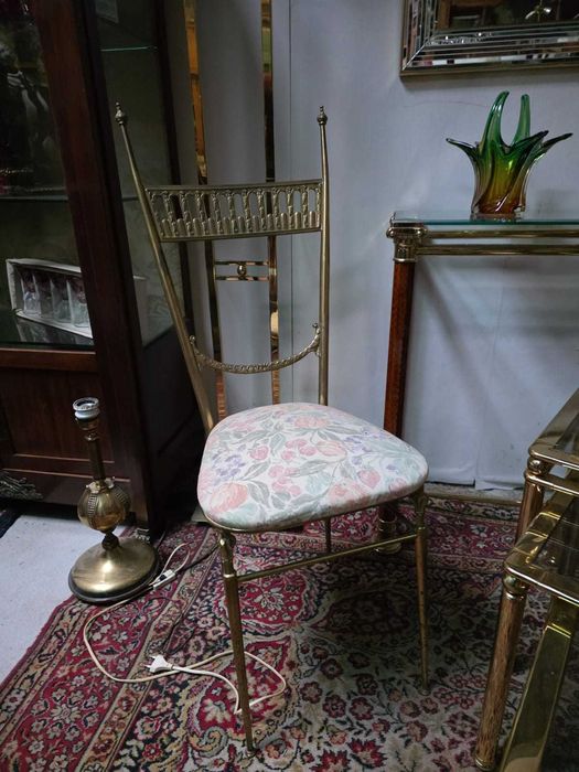 Krzesło mosiężne tapicerowane #2226 Stylowy Węgrów