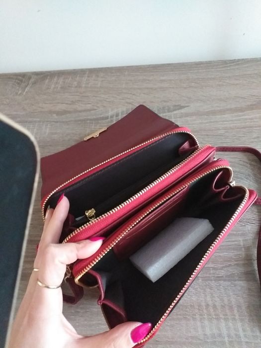Bordowa mini torebka