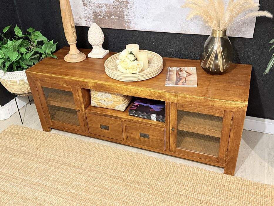 aparador, consola, armario, movel tv, acacia, arboretto, rustico