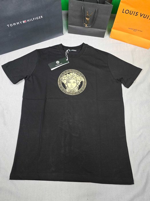 Męska koszulka tshirt Versace czarna krótki rękaw premium M-XXXL