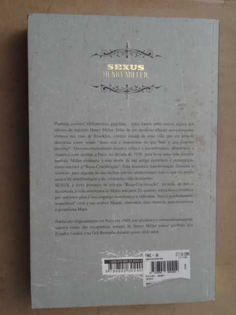 Sexus de Henry Miller - 1ª Edição
