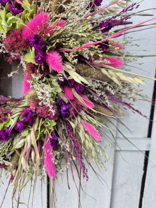 Wianek z suszonych kwiatów suszu roślin naturalny ręcznie wykonany #rę