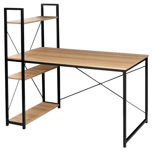 Biurko loftowe industrialne z regałem półkami