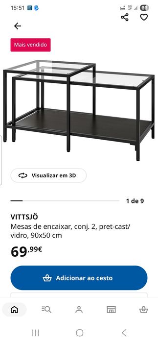 Mesa de centro de sala Vittjos