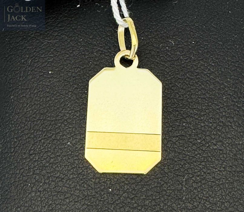 Złota zawieszka wisiorek Gładka Blaszka złoto pr. 585 waga 0,84 g