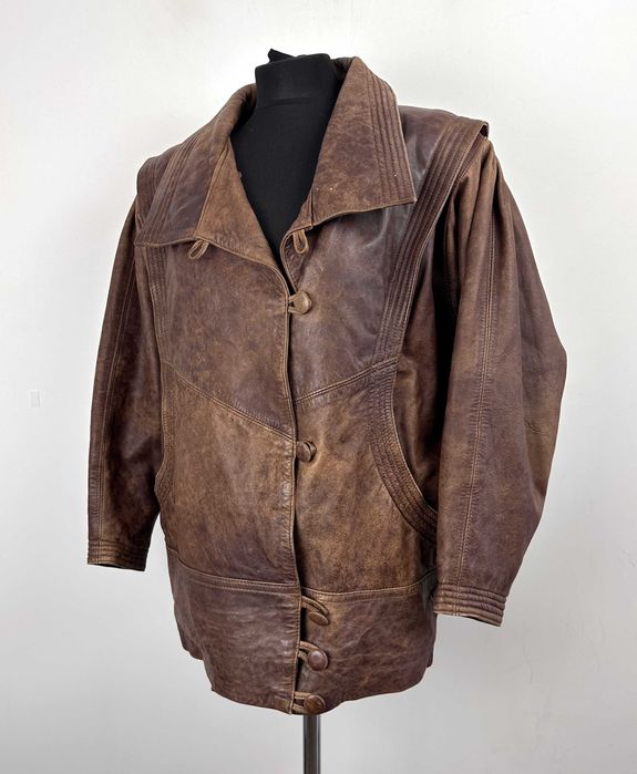 Kurtka skórzana WESTERN ARIZONA damska oversize brązowa r. L