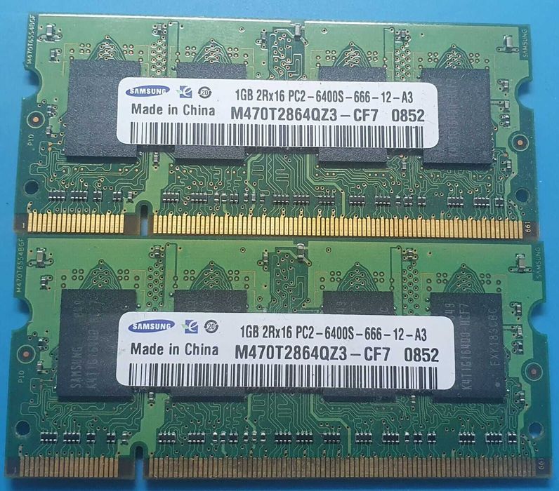 Memória Samsung 1GB x 1GB DDR2 -800
