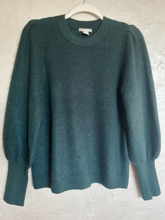 Sweter z moherem i wełną butelkowa zieleń H&M