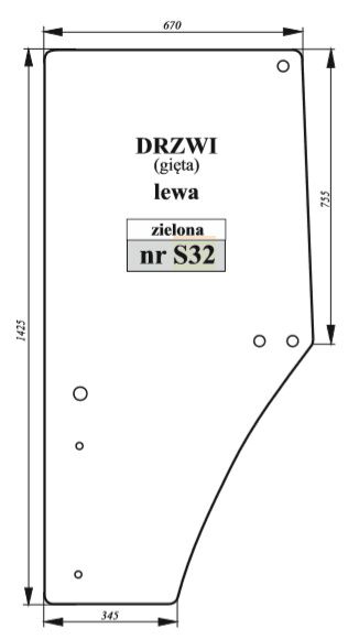 Szyba drzwi lewa/prawa pasuje do Johndeere