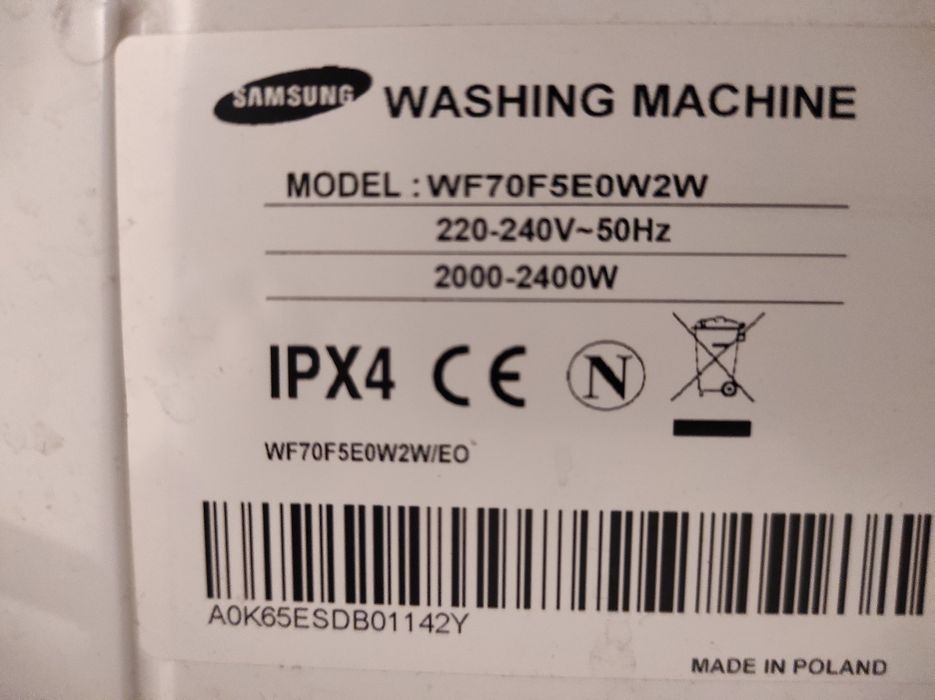 Części do Samsunga Eco bubble 7kg WF70F5E0W2W