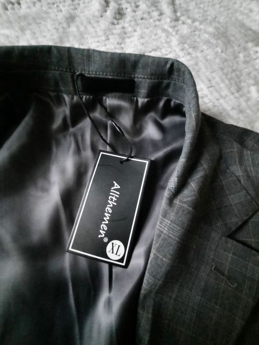 Garnitur 3-częściowy męski XL w kratę