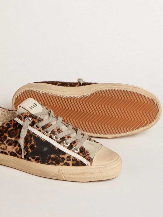 Кеди Golden Goose V-Star in Leopard Pony Skin