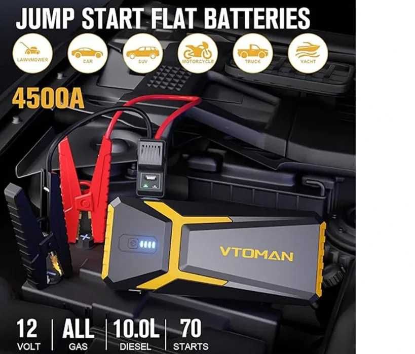 Vtoman V10 pro (booster) Jump starter(стартер,бустер)Суперакція.