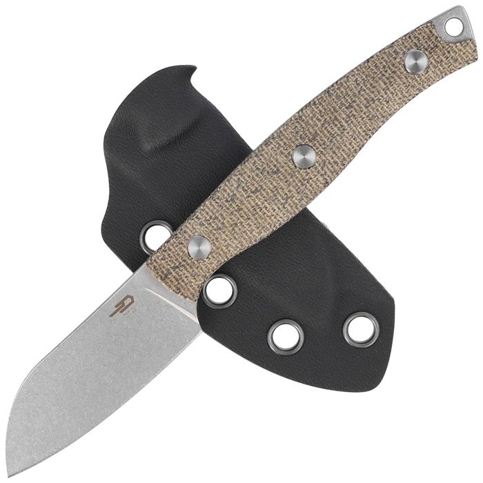 Nóż Bestech Heidiblacksmith#3 Sheepsfoot Green Canvas Micarta, Stonewashed 14C28N by Heidi (BFK07C)