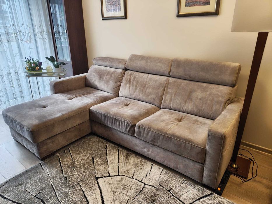 Kanapa narożna beż lewy