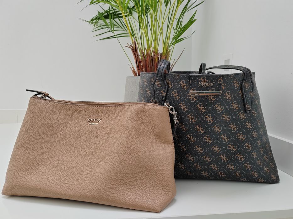 Mala Guess Shopper castanha original com bolsa interior
