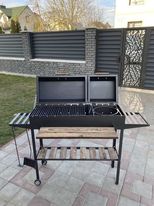 Мангал 3 в 1 метал 5 мм на колесах посилений