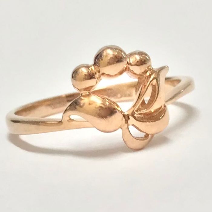 Złoty PIERŚCIONEK 585 14K cudowne WINOGRONA piękny RÓŻOWE złoto r.16