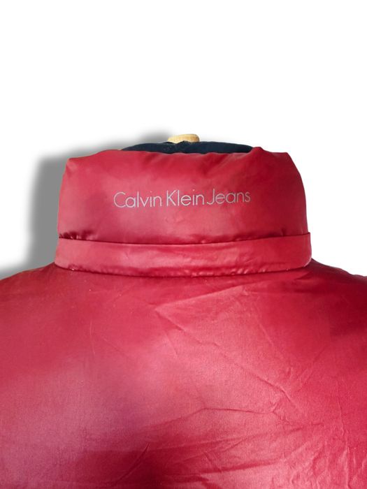 Calvin Klein Jeans Kurtka Puchowa L Czerwona Puch Pierze Zimowa Premium CK